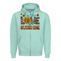 Seafoam for the love of sunshine sunflower our lady of guadalupe Zipper Hoodie - JahusDesignShop