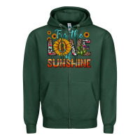 Sports Green for the love of sunshine sunflower our lady of guadalupe Zipper Hoodie - JahusDesignShop