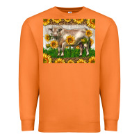 Carrot Western Charolais Bull With Sunflowers Premium Sweatshirt - LillyAllenDesigns