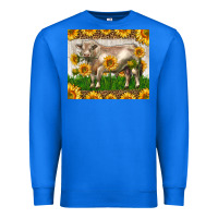 True Royal Western Charolais Bull With Sunflowers Premium Sweatshirt - LillyAllenDesigns