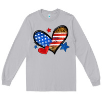 Moon Dust American flag heart leopard Long Sleeve Tee - Neo Western