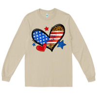 Mushroom American flag heart leopard Long Sleeve Tee - Neo Western