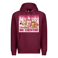 Burgundy christmas calories no cuentan Premium Hoodie - MaliasSmallBusiness