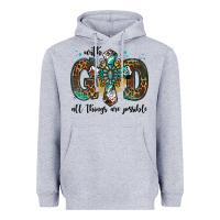 Heather Grey with god all things are possible gemstone cross Heavyweight Hoodie - Jasminsmagicworld