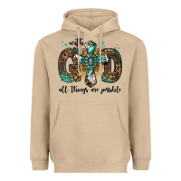 Mushroom with god all things are possible gemstone cross Heavyweight Hoodie - Jasminsmagicworld