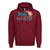 Burgundy totally nailed bbs Zipper Hoodie - BundleAndBundleShop