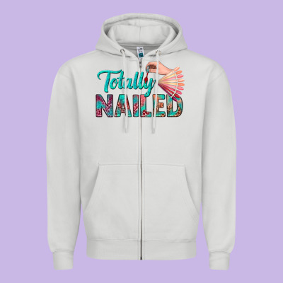 Totally Nailed Bbs Zipper Hoodie Designed By Bundleandbundleshop