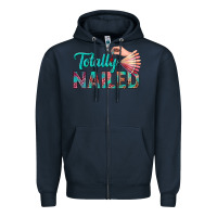 Navy totally nailed bbs Zipper Hoodie - BundleAndBundleShop