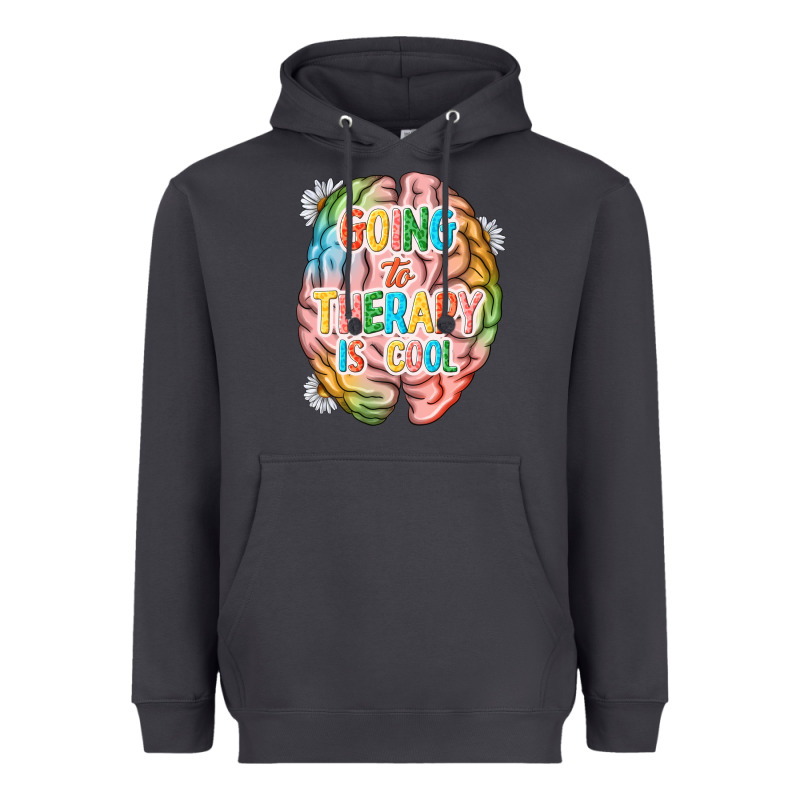 Going To Therapy Is Cool Heavyweight Hoodie by NancyCooperArtShop | Teevron
