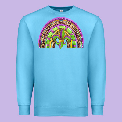 Mardi Gras Rainbow Premium Sweatshirt Designed By Jasminsmagicworld
