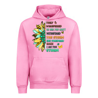 Fuchsia Pink inspirational flower and quote design Urban Hoodie - LillyAllenDesigns