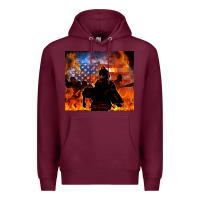 Burgundy western firefighters Premium Hoodie - MaliasSmallBusiness
