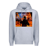 Heather Grey western firefighters Premium Hoodie - MaliasSmallBusiness