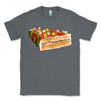 Charcoal Heather red christmas cake fa element 1 Classic Tee - FaDigitalArtStudio