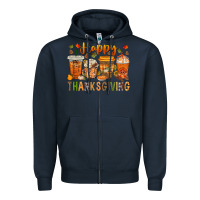 Navy western happy thanksgiving bbs Zipper Hoodie - BundleAndBundleShop