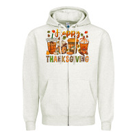 Oatmeal Heather western happy thanksgiving bbs Zipper Hoodie - BundleAndBundleShop