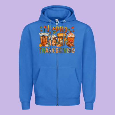 Western Happy Thanksgiving Bbs Zipper Hoodie Designed By Bundleandbundleshop