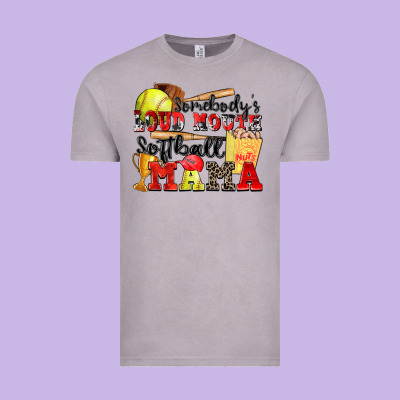 Somebody's Loud Mouth Softball Mama Vintage Tee Designed By Zillion Design Studio