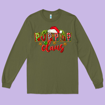 Christmas Pop Pop Claus Long Sleeve Tee Designed By Fadigitalartstudio