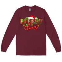 Burgundy christmas pop pop claus Long Sleeve Tee - FaDigitalArtStudio
