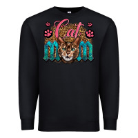 Black Western Cat Mom Premium Sweatshirt - LillyAllenDesigns