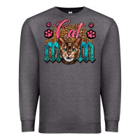 Charcoal Heather Western Cat Mom Premium Sweatshirt - LillyAllenDesigns