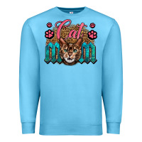 Ocean Blue Western Cat Mom Premium Sweatshirt - LillyAllenDesigns