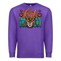 Purple Western Cat Mom Premium Sweatshirt - LillyAllenDesigns