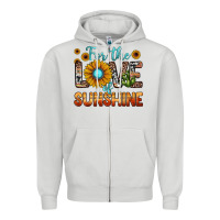 Dove Grey for the love of sunshine Zipper Hoodie - JahusDesignShop