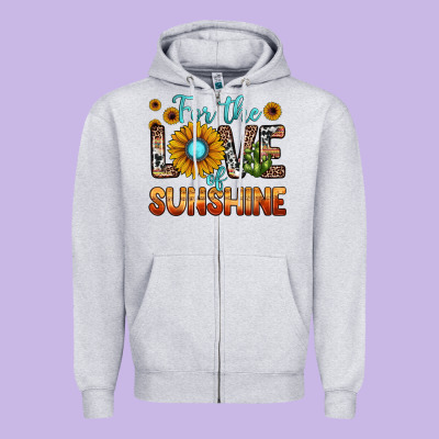 For The Love Of Sunshine Zipper Hoodie Designed By Jahusdesignshop