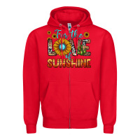 Red for the love of sunshine Zipper Hoodie - JahusDesignShop