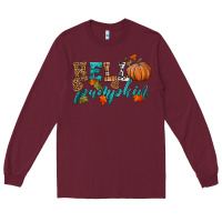 Burgundy hello pumpkin Long Sleeve Tee - HRA Design Shop