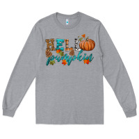 Heather Grey hello pumpkin Long Sleeve Tee - HRA Design Shop