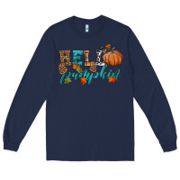 Navy hello pumpkin Long Sleeve Tee - HRA Design Shop