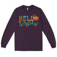 Plum hello pumpkin Long Sleeve Tee - HRA Design Shop
