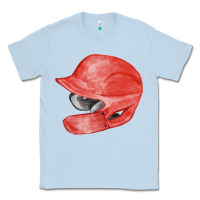 Dusty Blue red baseball batting helmet fa element Classic Tee - FaDigitalArtStudio