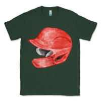 Sports Green red baseball batting helmet fa element Classic Tee - FaDigitalArtStudio
