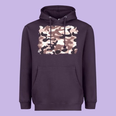 Milky Camouflage Heavyweight Hoodie Designed By Barkaloodesign