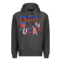Charcoal Heather party in the usa Premium Hoodie - NancyCooperArtShop