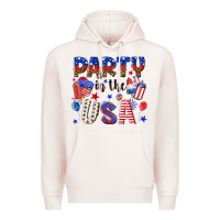 Pale Pink party in the usa Premium Hoodie - NancyCooperArtShop