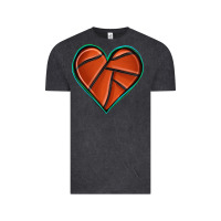 Vintage Black basketball heart Vintage Tee - texasbilliewilder