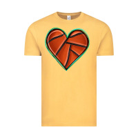 Vintage Mustard basketball heart Vintage Tee - texasbilliewilder