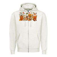 Oatmeal Heather western thanksgiving coffee cups bbs Zipper Hoodie - BundleAndBundleShop