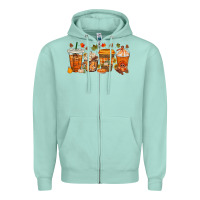 Seafoam western thanksgiving coffee cups bbs Zipper Hoodie - BundleAndBundleShop