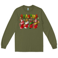 Army Green christmas grandma Long Sleeve Tee - FaDigitalArtStudio