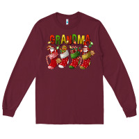 Burgundy christmas grandma Long Sleeve Tee - FaDigitalArtStudio