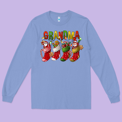 Christmas Grandma Long Sleeve Tee Designed By Fadigitalartstudio
