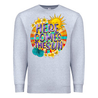 Heather Grey Here comes the sun Premium Sweatshirt - NancyCooperArtShop