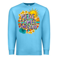 Ocean Blue Here comes the sun Premium Sweatshirt - NancyCooperArtShop