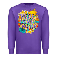 Purple Here comes the sun Premium Sweatshirt - NancyCooperArtShop